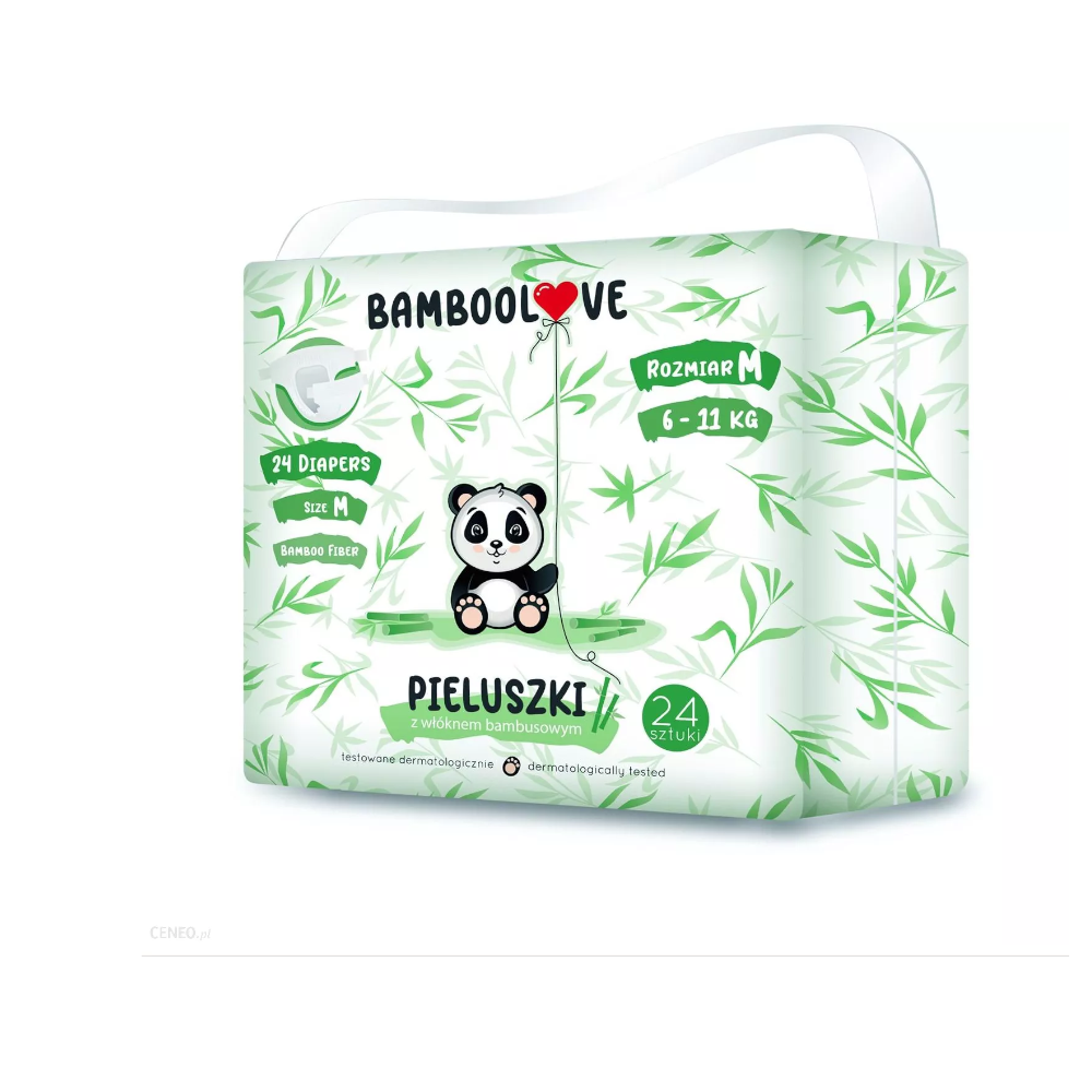 Bamboolove Pieluszki Jednorazowe 6-11Kg Rozm. M 24Szt.
