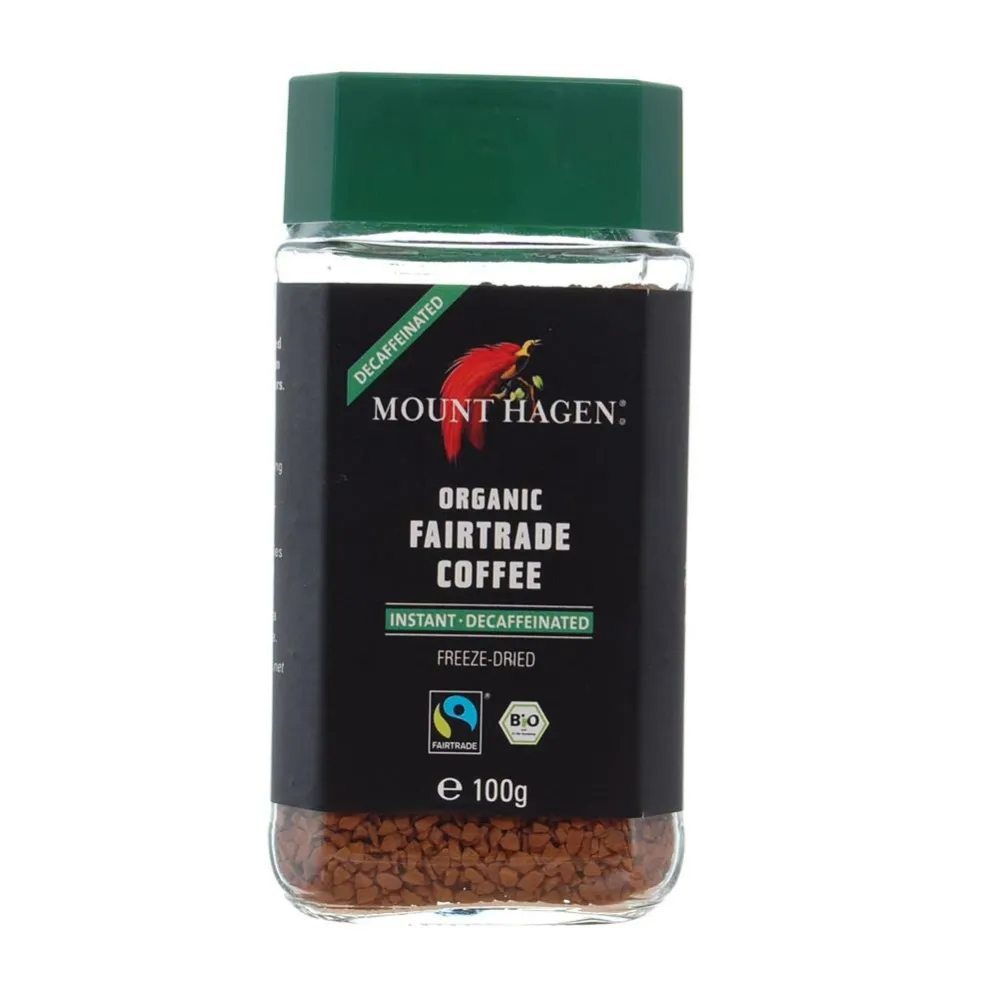 Kawa Rozpuszczalna Bezkofeinowa Fair Trade Bio 100 g Mount Hagen