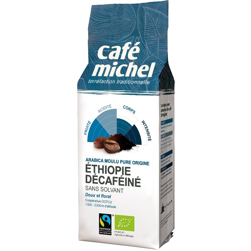 Kawa mielona bezkofeinowa arabica etiopia Fair Trade BIO 250 g - Cafe Michel