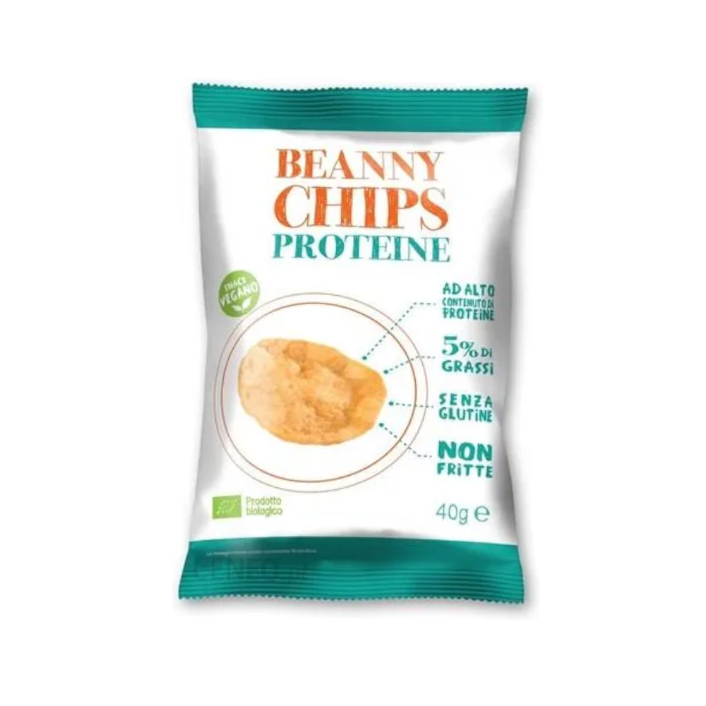Beanny Chips Proteine - proteinowe chrupki z soczewicy proteinowe prażone powietrzem 4% tłuszczu-40 g