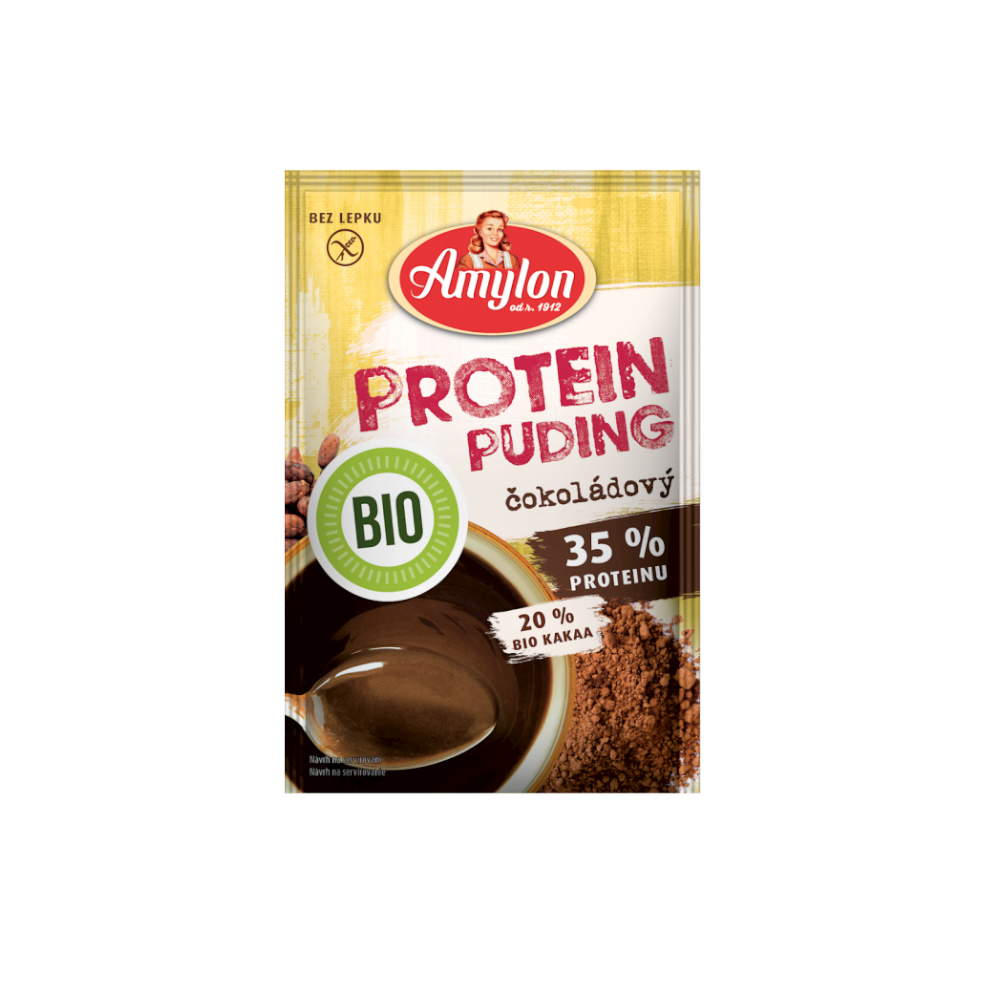BUDYŃ PROTEINOWY O SMAKU CZEKOLADOWYM BEZ DODATKU CUKRU BEZGLUTENOWY BIO 45 g - AMYLON