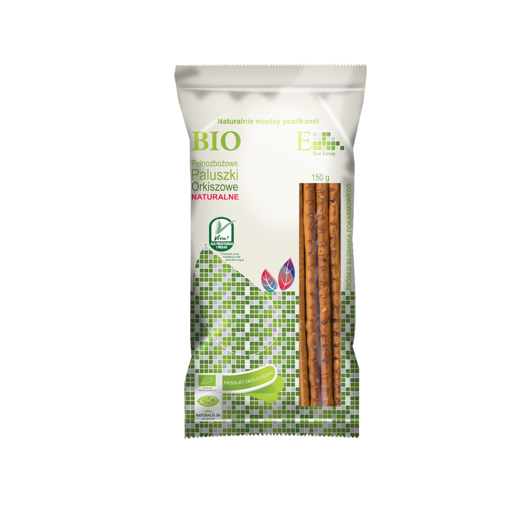 PALUSZKI ORKISZOWE PEŁNOZIARNISTE NATURALNE BIO 150 g - ENVOY