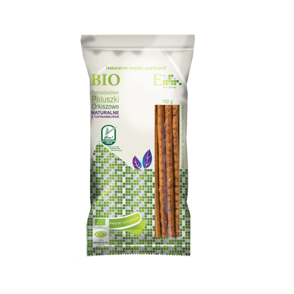 PALUSZKI ORKISZOWE PEŁNOZIARNISTE NATURALNE Z TOPINAMBUREM BIO 150 g - ENVOY